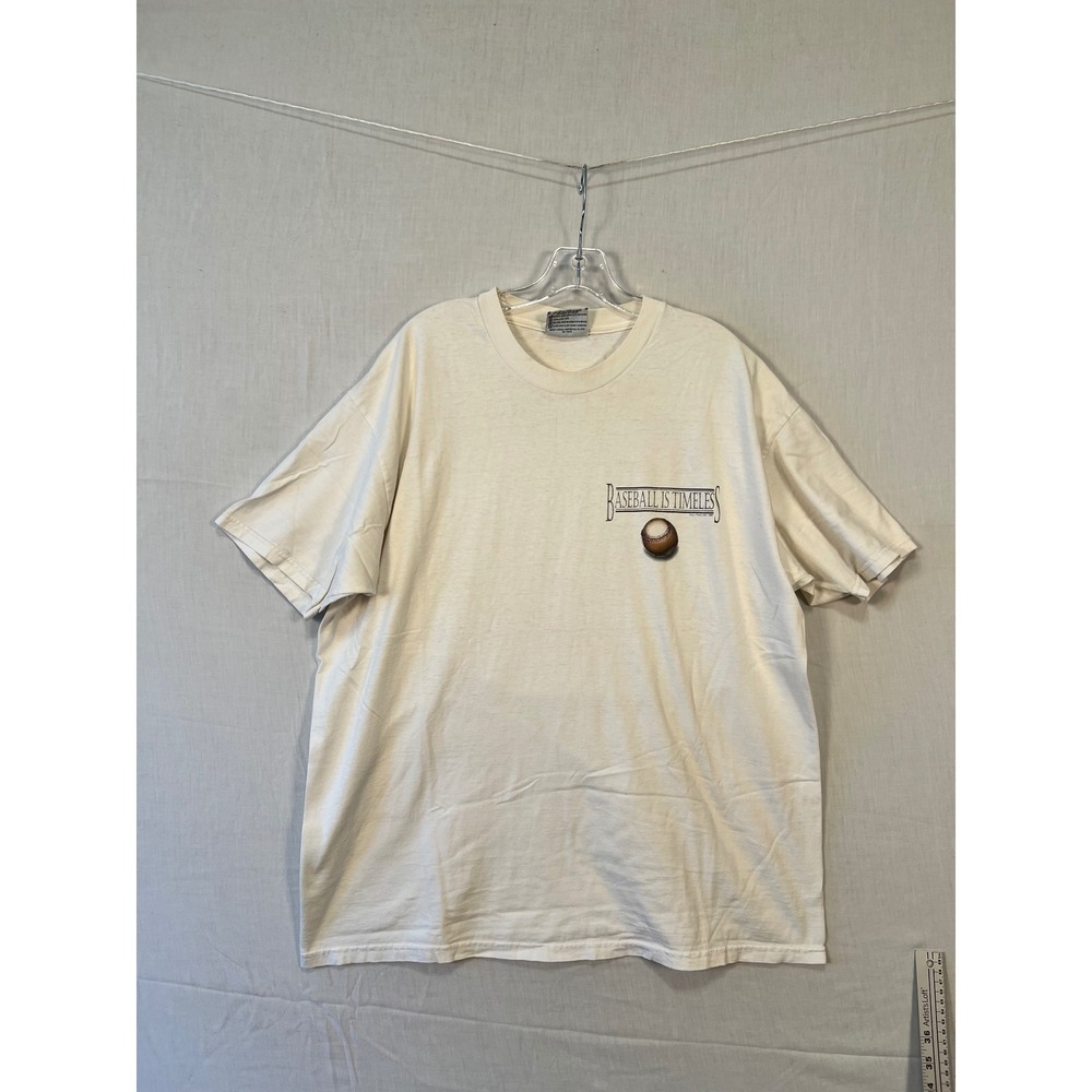 Vintage 1997 Lee Total Cotton Baseball Is Timeless Graphic T-Shirt XL Cream USA